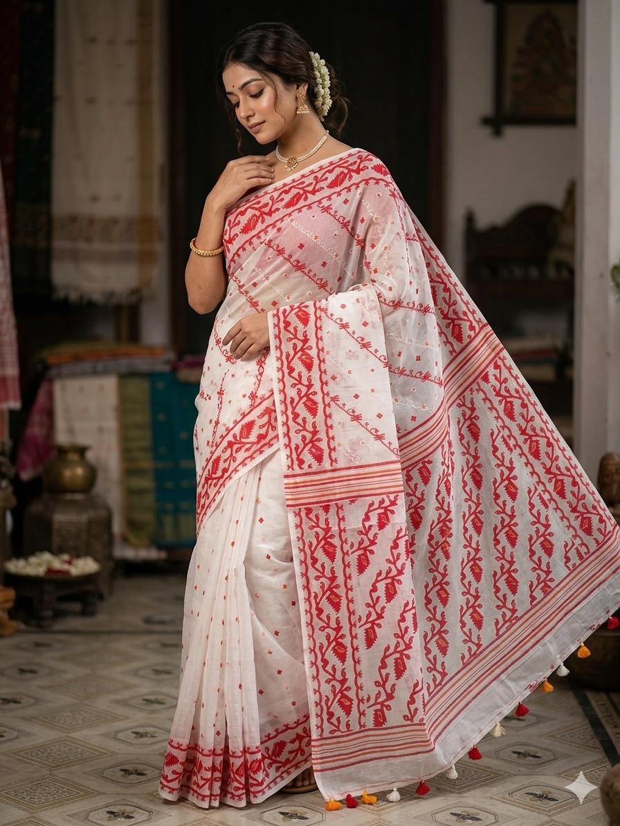 Red Baisakhi elegance Saree