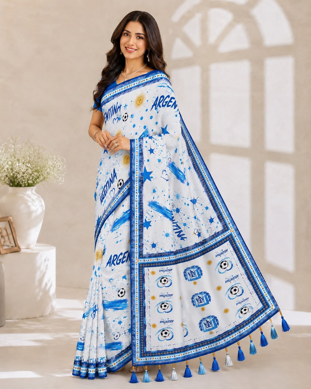 Argentina Theme Premium Saree
